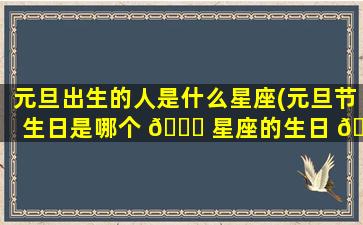 元旦出生的人是什么星座(元旦节生日是哪个 🍀 星座的生日 🌲 )